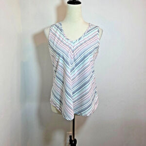 Aventura Tank Top Womens M Sleeveless striped Boho Organic Cotton Summer Vacatio